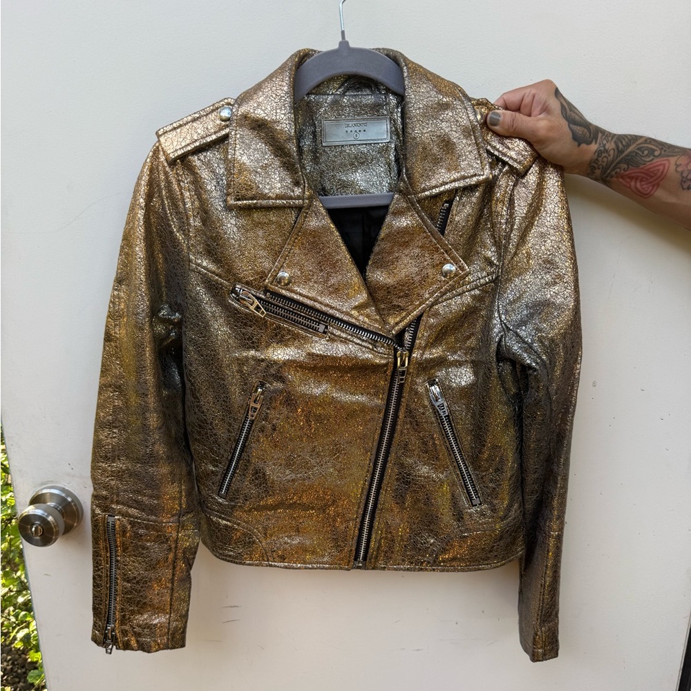 Blank NYC gold metallic jacket small‎
